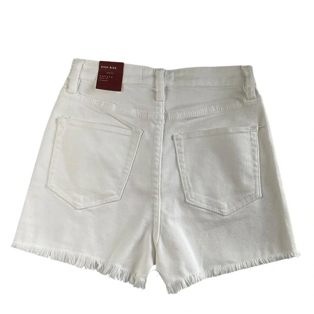 Nature Denim White High-Waisted Shorts Size Small